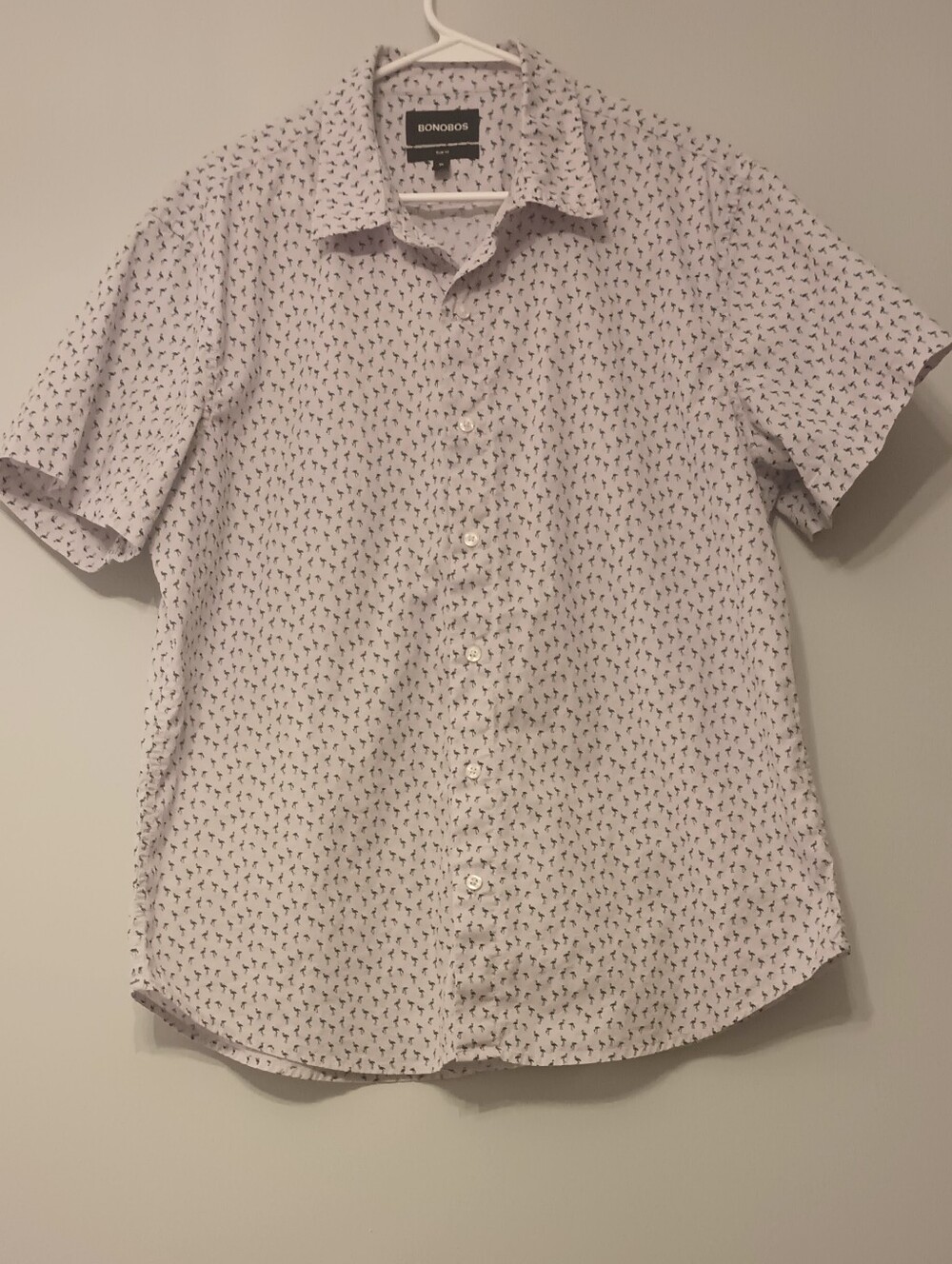 Men's Bonobos Short-Sleeve Button-Down Shirt Flamingo Print XL